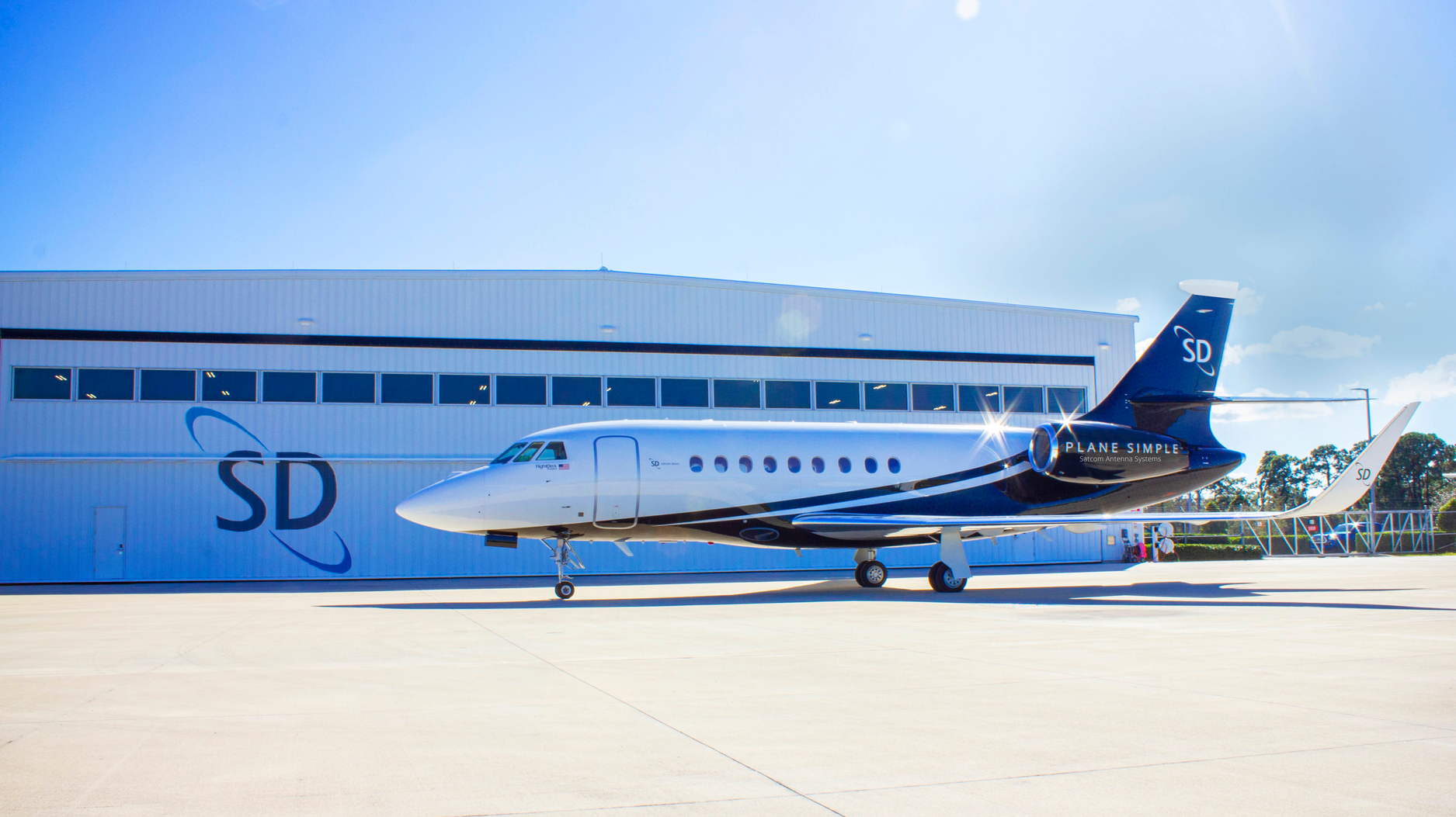 Plane Simple Tail Mount Antenna Being Installed On Sd Falcon 2000 Lx