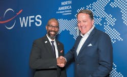 Elliott Paige, Director, Air Services Development at Hartsfield-Jackson Atlanta International Airport, with Craig Smyth, Group CEO WFS. Elliott Paige, Director, Air Services Development at Hartsfield-Jackson Atlanta International Airport, with Craig Smyth, Group CEO WFS.