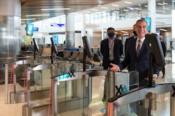 Equipped with a secure entrance passage with swing doors and a patented unicity detection system, the SkyLane guarantees precise passenger tracking and a very high level of security by preventing unauthorized boarding. Equipped with a secure entrance passage with swing doors and a patented unicity detection system, the SkyLane guarantees precise passenger tracking and a very high level of security by preventing unauthorized boarding.