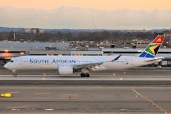 South African Airways Airbus A350 941 Zs Sdf Arriving At Jfk Airport