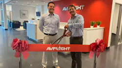 Avflight Mesa Ribbon Cutting (left To Right) Joe Meszaros, Avflight Vice President Of Operations, And Garrett Hain, Avflight Vice President Of Finance