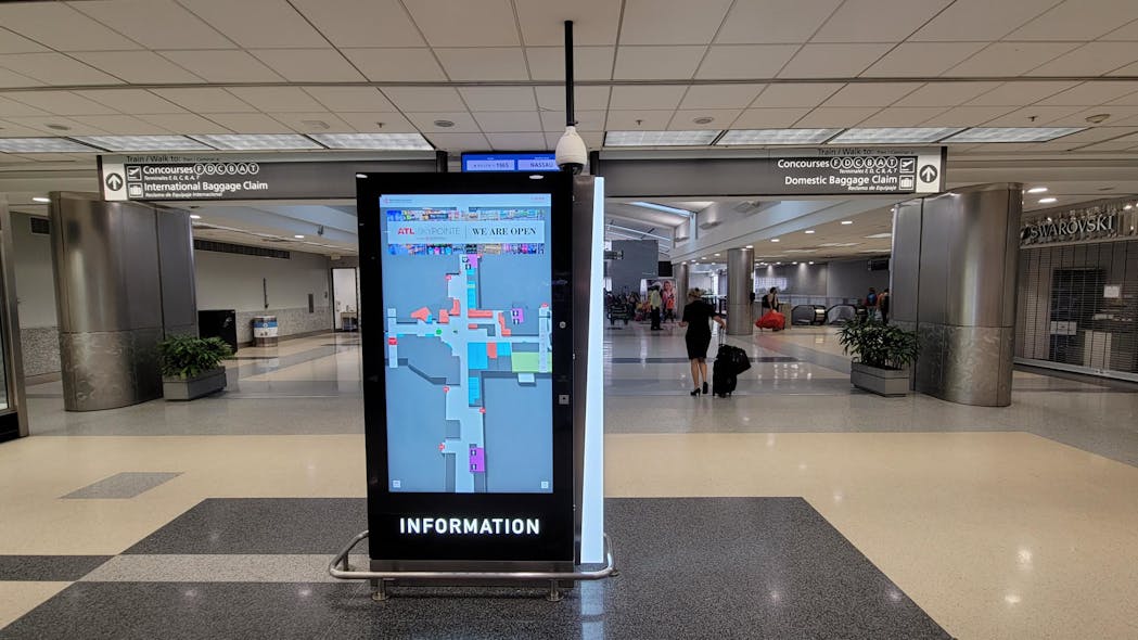 Flyin&rsquo; High Signs, the airport&rsquo;s signage vendor, incorporated Acquire&rsquo;s Smarthub Wayfinder technology and Gable&apos;s kiosks to achieve the high demands of a busy airport.