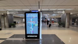 Flyin’ High Signs, the airport’s signage vendor, incorporated Acquire’s Smarthub Wayfinder technology and Gable's kiosks to achieve the high demands of a busy airport. Flyin’ High Signs, the airport’s signage vendor, incorporated Acquire’s Smarthub Wayfinder technology and Gable's kiosks to achieve the high demands of a busy airport.