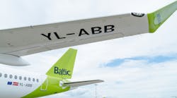 Latvian airline airBaltic on Aug. 15 welcomed its 28th Airbus A220-300 jet, registered as YL-ABB, in Riga.