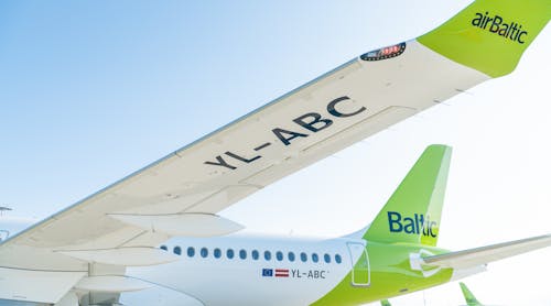 Latvian airline airBaltic welcomed its 29th Airbus A220-300 jet, registered as YL-ABC, in Riga, on Aug. 22.