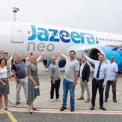 Jazeera Airways took delivery of its seventh Airbus A320neo aircraft from Airbus in Toulouse, France. Jazeera Airways issued a news release Aug. 17.
