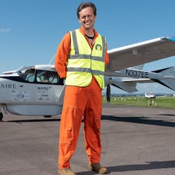 Pilot Elliot Sequin said the Electric EEL flies much like a conventional aircraft. Aimpaire is doing demonstrations between Exeter Airport and Cornwall Airport Newquay this week.