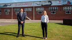 Christopher Thomson, supplier development manager for Leonardo Helicopters (UK) division, poses for a photo with RHH Franks managing director Elsa Hogan.