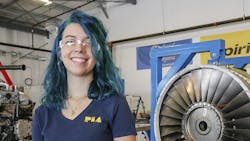 Elise Krause of Pasadena, Maryland, is the recipient of a $7,500 Mike Rowe Work Ethnic Scholarship. She is working on her Airframe & Powerplant Certification at PIA. Elise Krause of Pasadena, Maryland, is the recipient of a $7,500 Mike Rowe Work Ethnic Scholarship. She is working on her Airframe & Powerplant Certification at PIA.