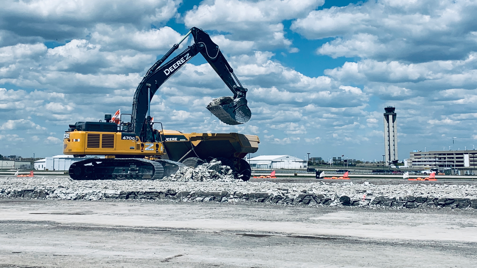 A rehabilitation project replacing the surface layer concrete on Runway 7R/25L is underway at Milwaukee Mitchell International Airport (MKE). The rehabilitation project uses recycled concrete aggregates to keep construction costs down.