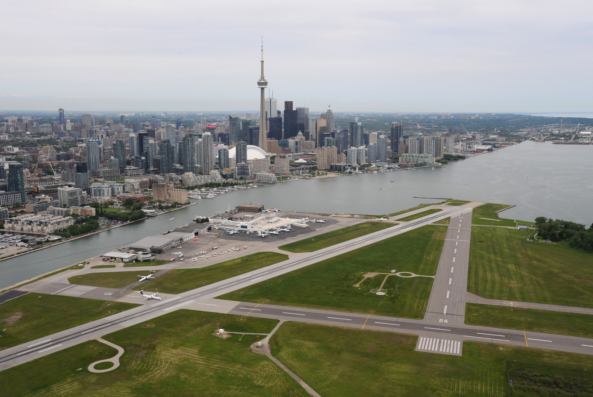 A view of Billy Bishop Airport in Toronto, Ontario, Canada.