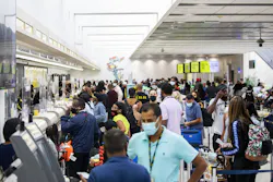 Passengers check in and wait by the Spirit Airlines ticket counter in Terminal 4 at Fort Lauderdale-Hollywood International Airport. Passengers check in and wait by the Spirit Airlines ticket counter in Terminal 4 at Fort Lauderdale-Hollywood International Airport.