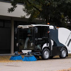 The Urban-Sweeper S2.0 Autonomous is an all-electric street sweeper with autonomous driving capability.