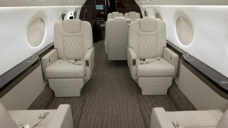 Interior refurbishment and avionics upgrades completed by Duncan Aviation transformed this G550.