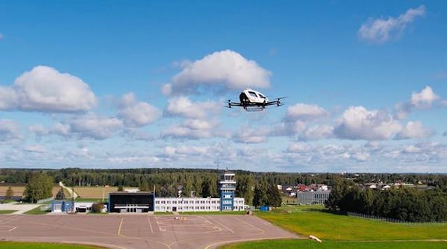 The EHang 216 passenger-grade AAV conducted trial flights in Estonia.