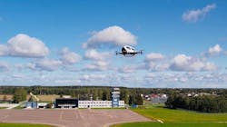 The EHang 216 passenger-grade AAV conducted trial flights in Estonia. The EHang 216 passenger-grade AAV conducted trial flights in Estonia.