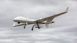 The Royal Air Force, and the Royal Netherlands Air Force (RNLAF), General Atomics Aeronautical Systems, Inc. (GA-ASI) flew a company-owned, MQ-9B SeaGuardian Remotely Piloted Aircraft (RPA) today from RAF Waddington across the North Sea to Leeuwarden Air Base in the Netherlands. The Royal Air Force, and the Royal Netherlands Air Force (RNLAF), General Atomics Aeronautical Systems, Inc. (GA-ASI) flew a company-owned, MQ-9B SeaGuardian Remotely Piloted Aircraft (RPA) today from RAF Waddington across the North Sea to Leeuwarden Air Base in the Netherlands.
