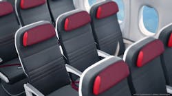A new Air Canada Rouge interior design will include leather seats, with a 30-inch seat pitch, in the economy cabin of the Airbus A321 aircraft. A new Air Canada Rouge interior design will include leather seats, with a 30-inch seat pitch, in the economy cabin of the Airbus A321 aircraft.