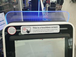 Amadeus touchless bag drop technology is being trialed at Heathrow Airport. Amadeus touchless bag drop technology is being trialed at Heathrow Airport.