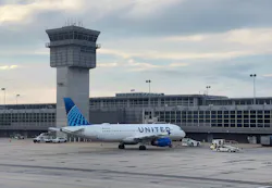 A United Airlines Airbus 320-232 is seen parked at Dulles Washington International Airport in Dulles, Virginia on August 14, 2021. A United Airlines Airbus 320-232 is seen parked at Dulles Washington International Airport in Dulles, Virginia on August 14, 2021.