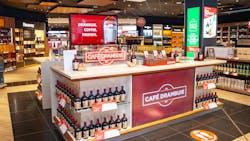 Drambuie has launched a new Caf&eacute; Drambuie retail activation as a trial at Heathrow Terminal 3 in partnership with Dufry. The travel retail concept features a caf&eacute; bar with baristas on hand to serve a choice of three delicious coffee cocktails to treat travelers.