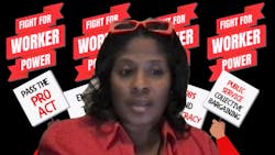 Donielle Prophete, president of the Communications Workers of America (CWA) Local 3645, spoke at an Oct. 7 virtual roundtable. Airport service workers from the Service Employees International Union (SEIU), CWA and UNITE HERE raised alarms about the impact low wages and inequity have on the nation’s aviation system. The roundtable discussion also included members of the House and Senate appropriations committees. Donielle Prophete, president of the Communications Workers of America (CWA) Local 3645, spoke at an Oct. 7 virtual roundtable. Airport service workers from the Service Employees International Union (SEIU), CWA and UNITE HERE raised alarms about the impact low wages and inequity have on the nation’s aviation system. The roundtable discussion also included members of the House and Senate appropriations committees.