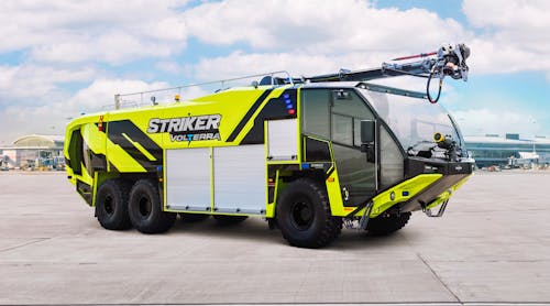 The Striker Volterra features a 13-liter diesel engine with an onboard battery to allow a variety of driving and operational modes to either combine or use the battery or engine exclusively during operations.