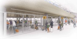 Entering the new security checkpoint on Level 6, new queuing vestibules. Entering the new security checkpoint on Level 6, new queuing vestibules.