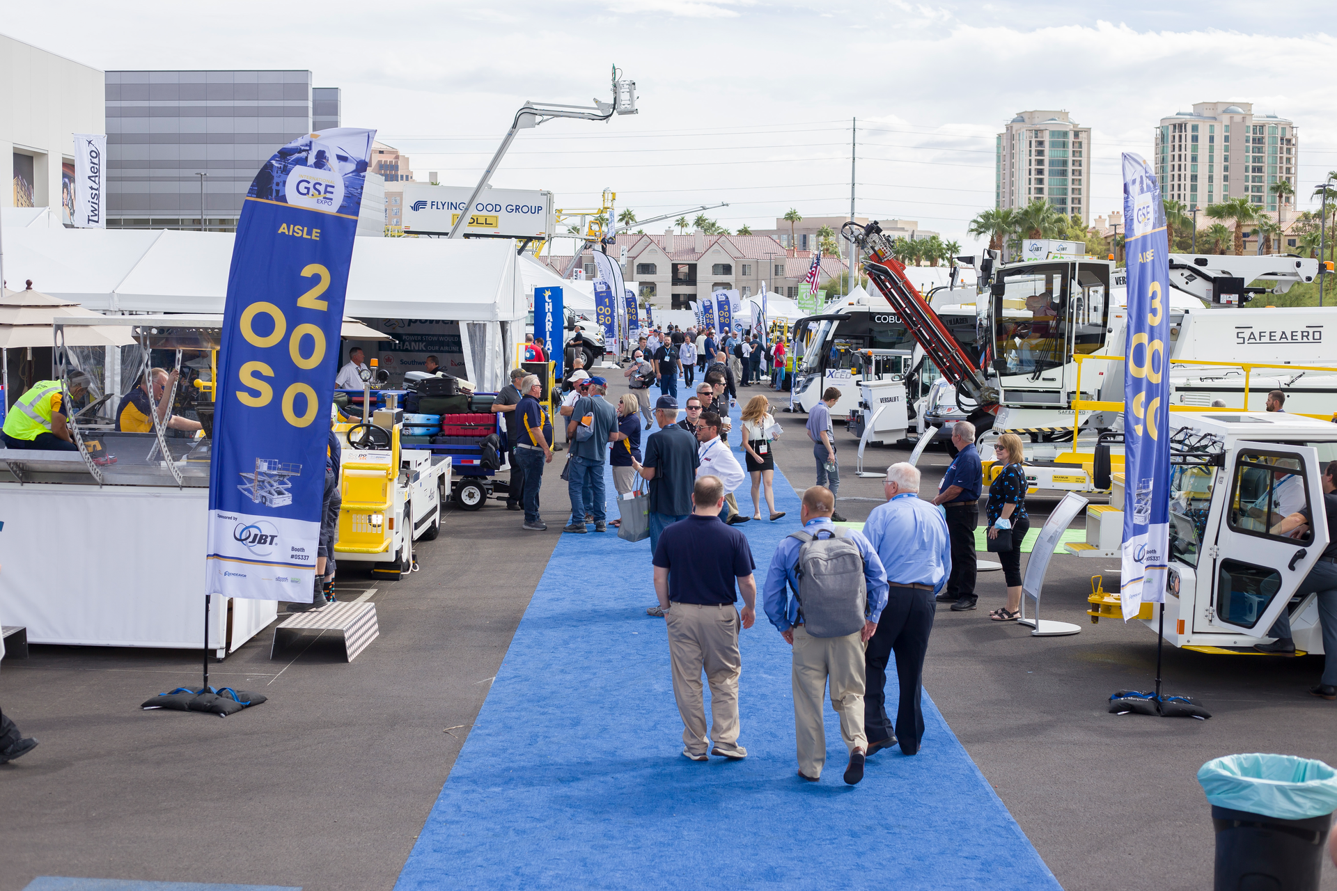 Activity taking place throughout the outdoor exhibition area