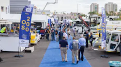 Activity taking place throughout the outdoor exhibition area