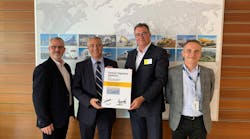 Sabena technics and Liebherr-Aerospace signed a maintenance agreement covering the new air management system component repairs for all ATR42/72-600 aircraft fleets supported by the European MRO. At a recent signing ceremony (from left to right) were: Alain Colin, Vice-President Production – Sabena technics, Thierry Gourmanel, Head of Sales & Marketing EUMA – Liebherr Aerospace, Philippe Delisle, Chief Operating Officer – Sabena technics, and Pierre Soulacroup, Regional Sales Manager – Liebherr Aerospace. Sabena technics and Liebherr-Aerospace signed a maintenance agreement covering the new air management system component repairs for all ATR42/72-600 aircraft fleets supported by the European MRO. At a recent signing ceremony (from left to right) were: Alain Colin, Vice-President Production – Sabena technics, Thierry Gourmanel, Head of Sales & Marketing EUMA – Liebherr Aerospace, Philippe Delisle, Chief Operating Officer – Sabena technics, and Pierre Soulacroup, Regional Sales Manager – Liebherr Aerospace.