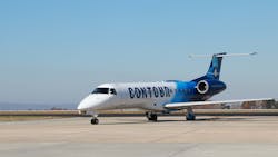 The inaugural Contour Airlines flight from Nashville International Airport lands at GSP.