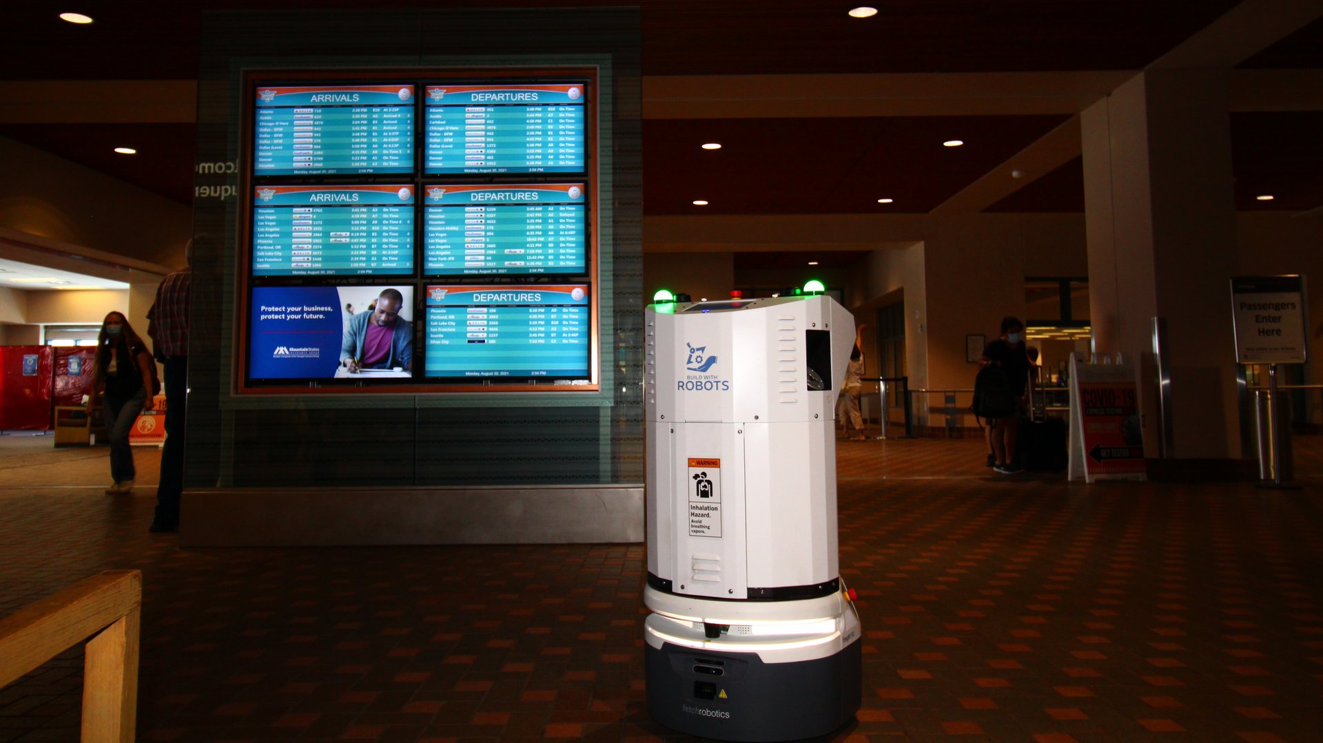 Breezy One is an autonomous disinfecting robot.