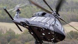 Leonardo’s AW149 Common Platform Demonstrator, which is currently fitted with Safran Aneto-1K engines, flew on Sustainable Aviation Fuel (SAF) for the first time on 12 Nov. 12, 2021. Leonardo’s AW149 Common Platform Demonstrator, which is currently fitted with Safran Aneto-1K engines, flew on Sustainable Aviation Fuel (SAF) for the first time on 12 Nov. 12, 2021.