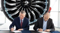 Bill Higgins, Albany International President and CEO, and Jean-Paul Alary, CEO of Safran Aircraft Engines Bill Higgins, Albany International President and CEO, and Jean-Paul Alary, CEO of Safran Aircraft Engines