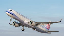 China Airlines has taken delivery of its first Airbus A320neo family aircraft, an A321neo with Pratt & Whitney GTF engines. China Airlines has taken delivery of its first Airbus A320neo family aircraft, an A321neo with Pratt & Whitney GTF engines.