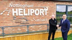 Dan Briggs from Central Helicopters and Rick Andrew from Savback Helicopters mark a new collaboration. Dan Briggs from Central Helicopters and Rick Andrew from Savback Helicopters mark a new collaboration.