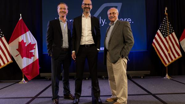Bombardier&rsquo;s Safety Standdown dream team: (From left) New Safety Standdown leader Chris Milligan, VP, Pre-Owned Aircraft Services and Flight Operations; JC Gallagher, Executive VP Services, Support and Strategy; and Andy Nureddin, veteran customer support executive and steward of the program for more than 15 years, who is retiring in 2022.