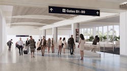 More than 164,000 square feet of space will be remodeled and 117,000 square feet of new walkways and concession space will be added to the airport terminal.