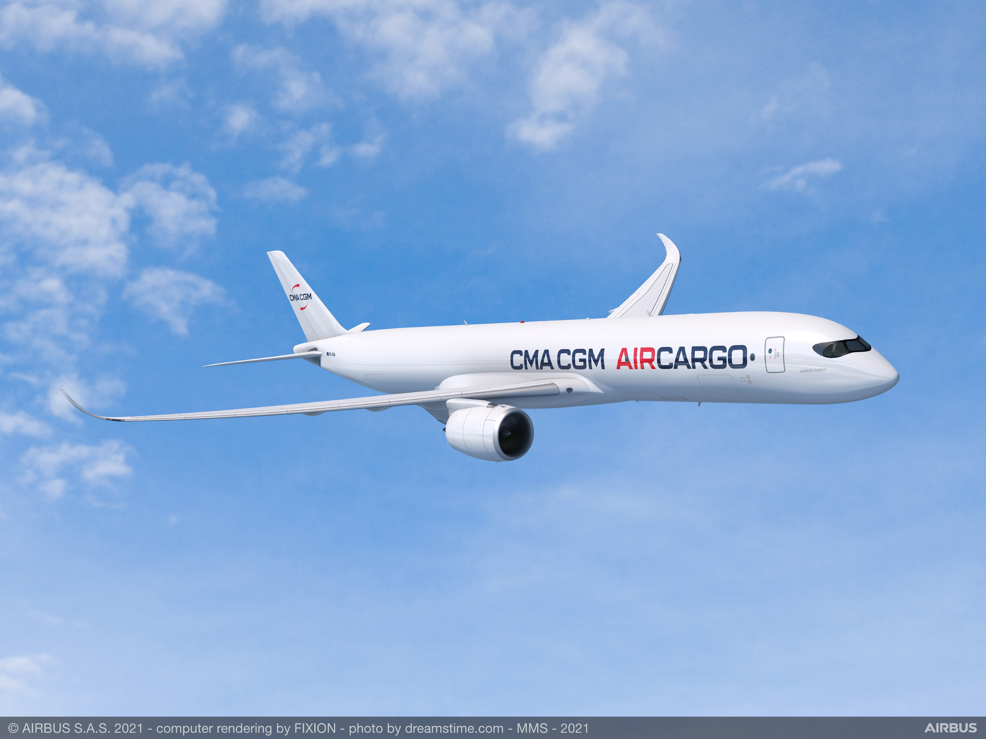 Airbus firmed up an order for four A350F freighters with the CMA CGM Group.