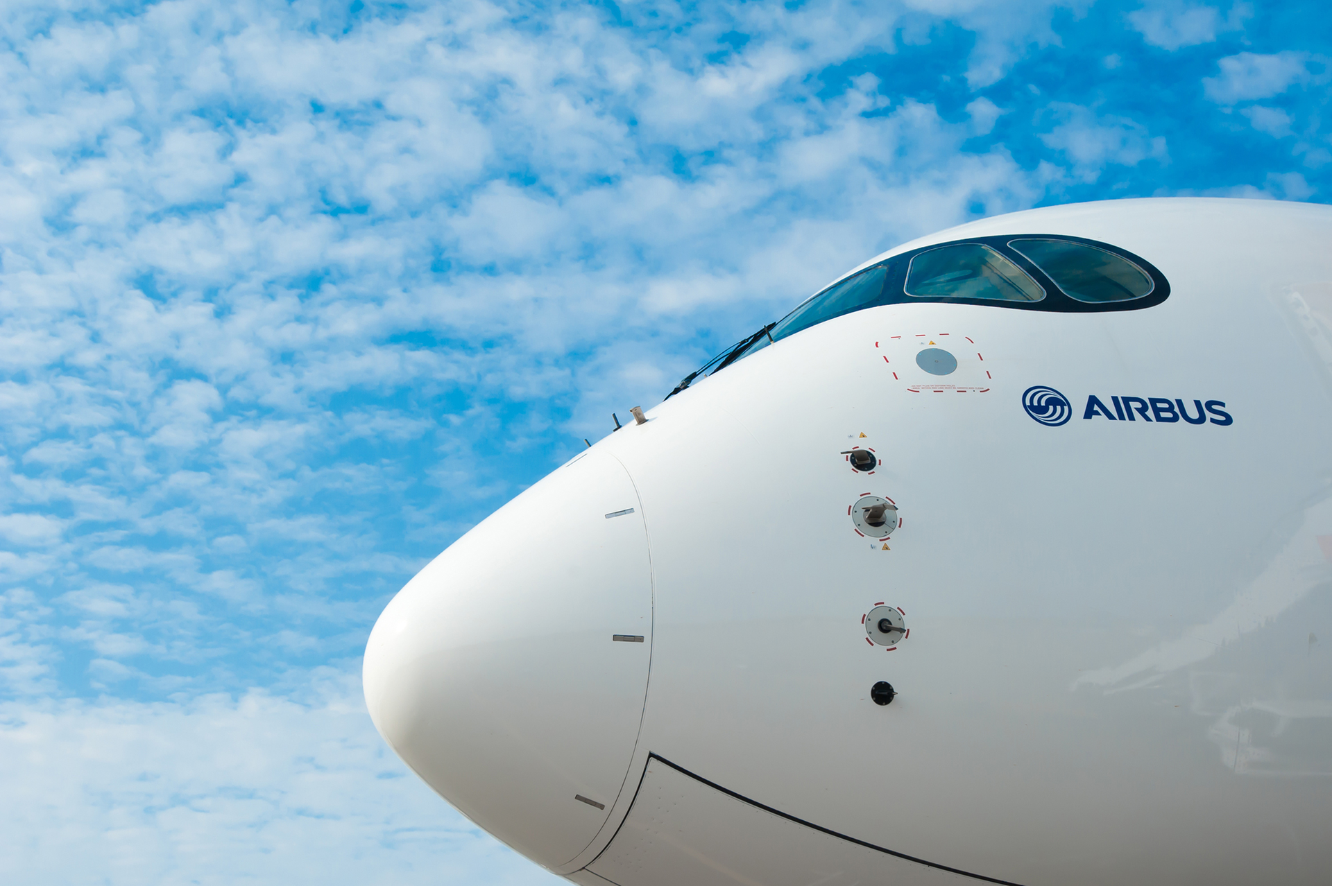 The nose of an Airbus A350. Airbus had lagged behind Boeing on orders through October.