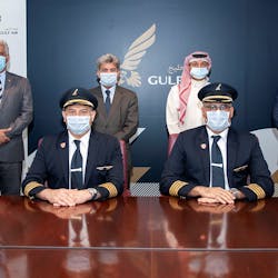 Gulf Air has developed for the first time an in-house type rating course for its pilots who fly Airbus to be qualified to fly its Boeing 787-9 Dreamliner fleet. Approved by Bahrain&rsquo;s Civil Aviation Affairs, the course was fully conducted by Gulf Air&rsquo;s experienced Bahraini instructors. The first pilots who successfully completed the course were Captain Jasim Abu Idrees and Captain Mohamed Shabib.