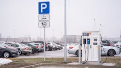 An electric car charging station is now available at Riga Airport.