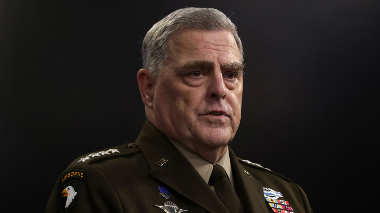 U.S. Chairman of Joint Chiefs of Staff Gen. Mark Milley, seen here on July 21, 2021, in Arlington, Virginia, spoke with a top Russian military leader about growing tensions over Ukraine.