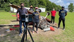 Acquiring a state-of-the-art laser scanner known as the FARO Focus S70, the Daytona Beach Campus of Embry-Riddle Aeronautical University has opened up a whole new digital approach to accident investigation for College of Aviation (COA) students. Acquiring a state-of-the-art laser scanner known as the FARO Focus S70, the Daytona Beach Campus of Embry-Riddle Aeronautical University has opened up a whole new digital approach to accident investigation for College of Aviation (COA) students.