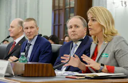 From left, Southwest Airlines CEO Gary Kelly, United Airlines CEO Scott Kirby, Delta Air Lines Executive Vice President John Laughter and Association of Flight Attendants-CWA International President Sara Nelson testify before the Senate Commerce, Science, and Transportation Committee in the Russell Senate Office Building on Capitol Hill on Dec. 15, 2021 in Washington, D.C. The air transportation executives testified about the current state of the U.S. airline industry during the oversight hearing. From left, Southwest Airlines CEO Gary Kelly, United Airlines CEO Scott Kirby, Delta Air Lines Executive Vice President John Laughter and Association of Flight Attendants-CWA International President Sara Nelson testify before the Senate Commerce, Science, and Transportation Committee in the Russell Senate Office Building on Capitol Hill on Dec. 15, 2021 in Washington, D.C. The air transportation executives testified about the current state of the U.S. airline industry during the oversight hearing.