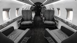 The Duncan Aviation Interior team touched all aspects of the interior except for the cabinet interior laminate. The project was highlighted by a full hydrographics package for all of the woodwork, customized seat upholstery, laminated upper galley accents, new soft goods and new plating. The Duncan Aviation Interior team touched all aspects of the interior except for the cabinet interior laminate. The project was highlighted by a full hydrographics package for all of the woodwork, customized seat upholstery, laminated upper galley accents, new soft goods and new plating.