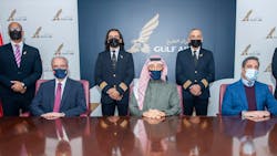 Gulf Air, the national carrier of the Kingdom of Bahrain, recently promoted four Bahraini employees from the Technical Division as its continuous strategic plan to develop its Bahraini workforce.