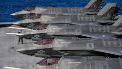 The Lockheed Martin F-35B Lightning II supersonic aircraft, which started its operational testing on the amphibious assault ship USS America.