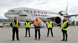 The inaugural flight on the new route was welcomed by Alexander Gentes (head of JETcargo HUB South at DB Schenker, first from left), Gerold Sellmayer (head of Air Cargo South at DB Schenker, second from left), Bernd H. Foerster (senior manager, Regional Cargo North Europe at Qatar Airways, first from right) and Frank Hermann (regional cargo manager, Germany, Switzerland, Luxembourg, second from right) together with Markus Heinelt (director, Cargo Development at Munich Airport, third from right).